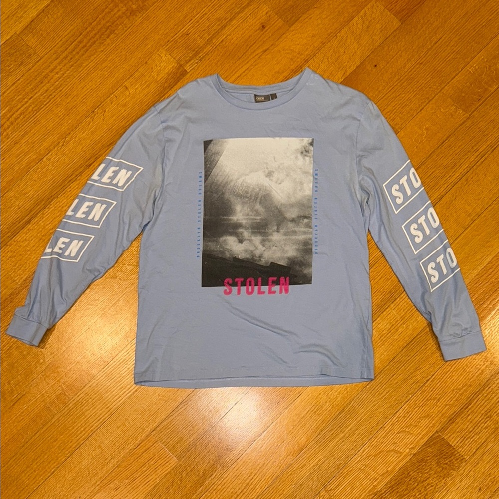 Blue Graphic Long Sleeve Shirt